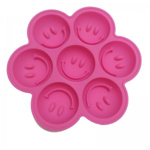 Molde Redondo de Pilicona para Cubitotos de Hielo, Con 7 Orificios, Con Rejilla de Hielo, Cara Sonriente Creativa